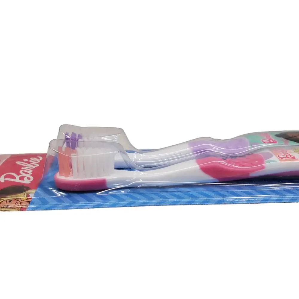Barbie Pink Toothbrushes BrushBuddies 2 Pack Barbie Soft Toothbrush